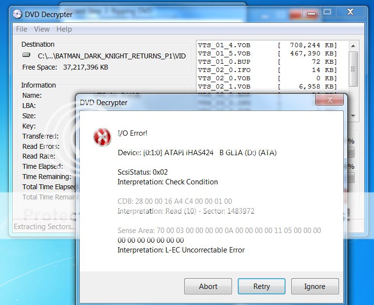 DVD Ripping Error, Unsure Cause VideoHelp Forum
